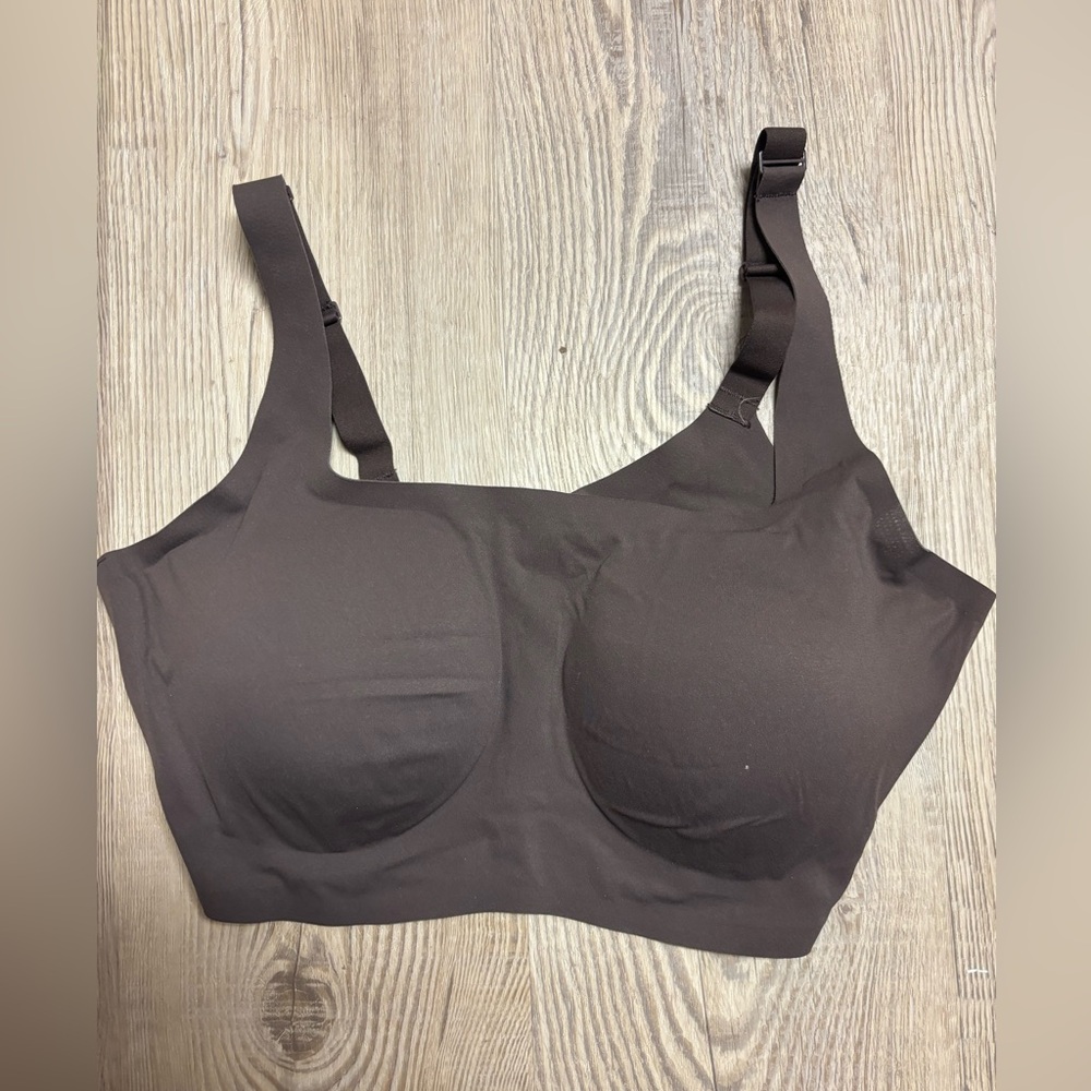 SKIMS Wireless T Shirt Bra 3X Brown Seamless Molded Cup Adjustable Strap